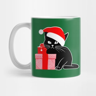 Black Christmas Cat Mug